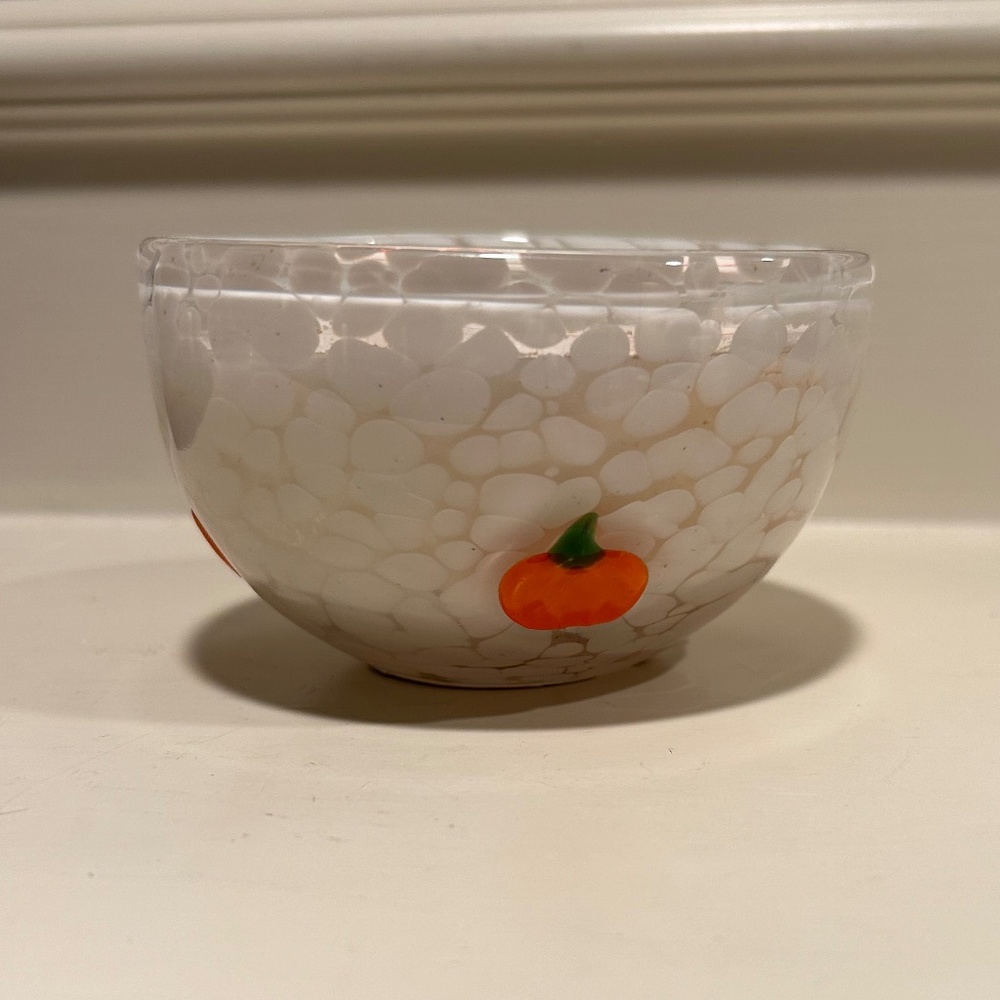 Anthropologie Pressed Bead Pumpkin & Sweet Vanilla Glass Candle - Picture 2 of 4